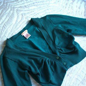 Cropped Cardigan | Peacock Green Button Down Cardigan | Body Central